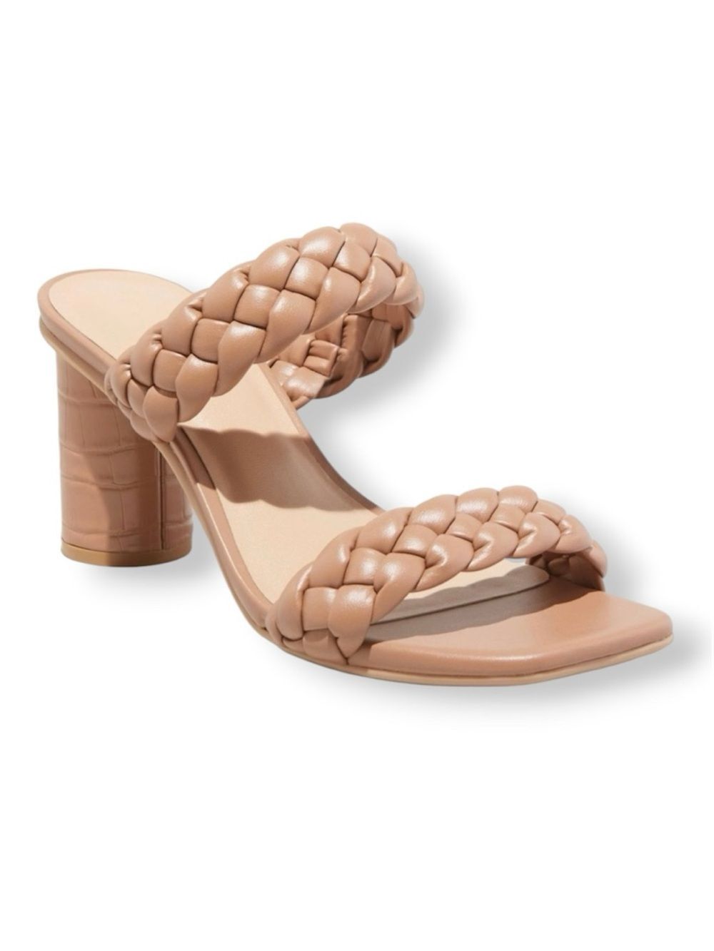 NWOT Dolce Vita Braided Tan Block Heel Sandals Summer Wedding Dressy Casual